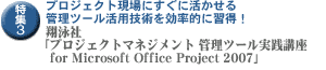 W3:vWFNgɂɊǗc[pZpIɏKIĉj uvWFNg}lWg Ǘc[Hu for Microsoft Office Project 2007v